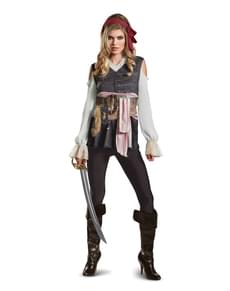 Fato de Jack Sparrow Homens Mortos Não Contam Histórias para mulher