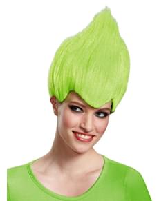 Parrucca di Trolls verde per adulto