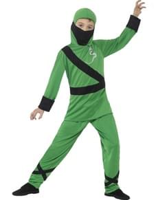Costum de ninja asasin verde pentru băiat