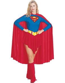 Kostum Dewasa Supergirl dengan Long Cape