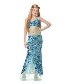 Disfraz de sirena azul para niña