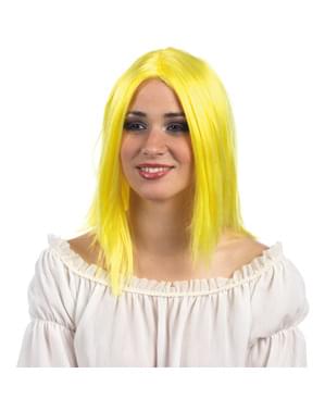 Peluca rubia neón para mujer