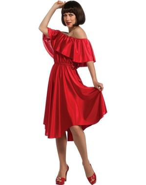 Šeštadienio naktinės karštinės raudona suknelė suaugusiųjų kostiumu