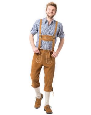 Erkekler için açık kahverengi lederhosen