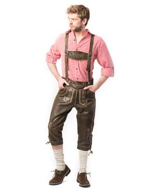 Lederhose marrón oscuro para hombre