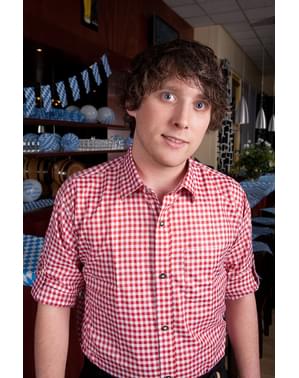 Camisa aos quadrados vermelha e branca para adulto