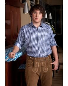 Camicia a quadretti bianchi e azzurri per adulto