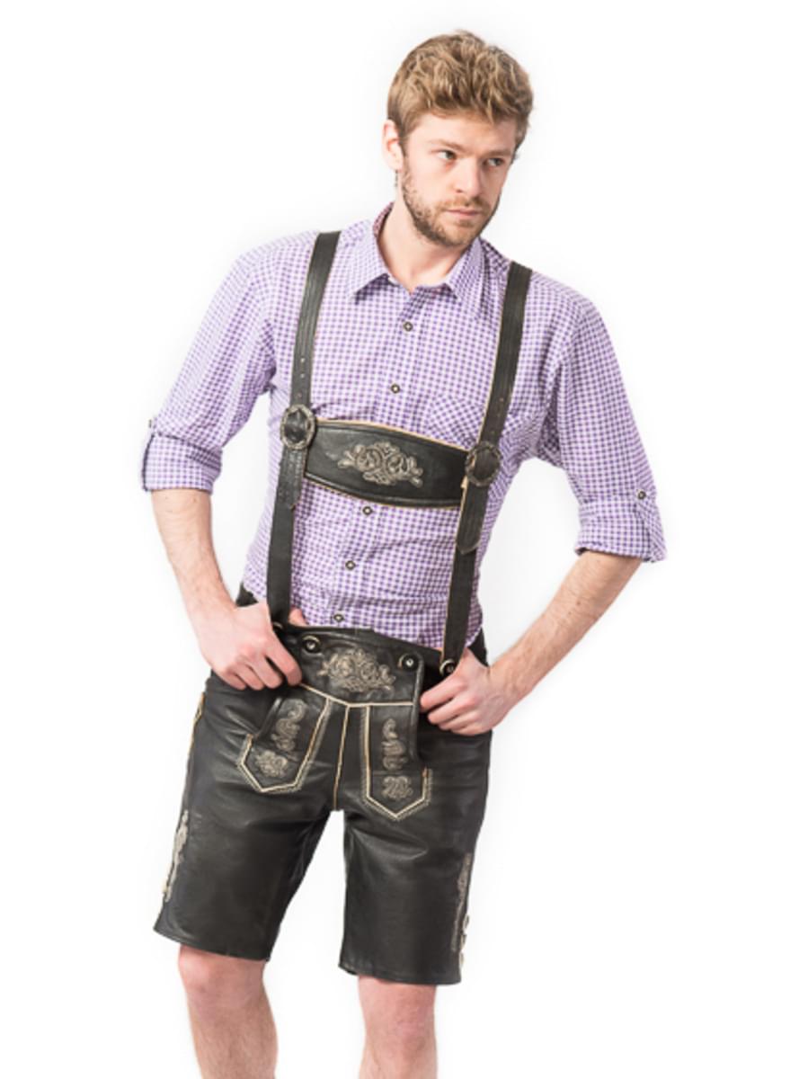 Lederhose nero per uomo