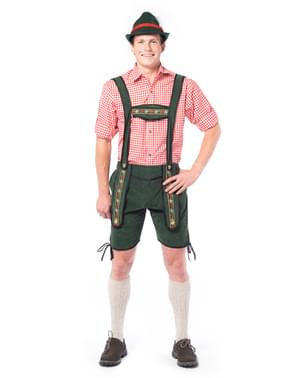 Зеленый баварский костюм ледерхозен