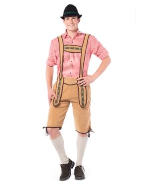 Light brown Tyrolean lederhosen costume