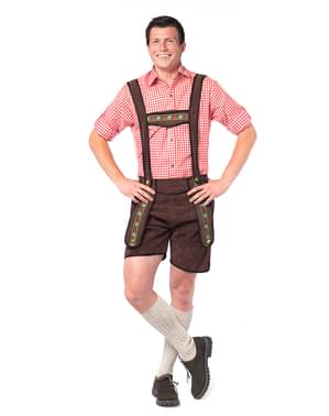 Koyu kahverengi Tirol Oktoberfest kostümü
