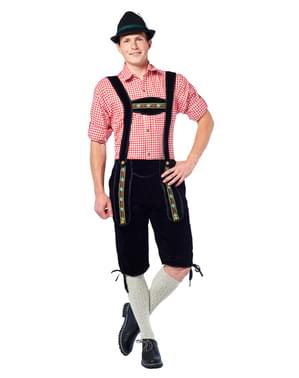 Costume bavarese lederhose nero