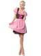 Vestido de bávara cor-de-rosa e castanho para mulher