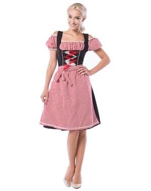 Červená a čierna Oktoberfest dirndl pre ženy