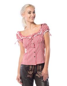 Chemise Oktoberfest rouge et blanche femme