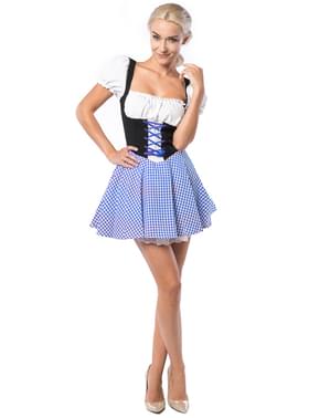 Vestido de tirolesa tradicional azul para mujer