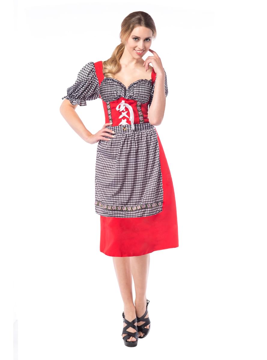 Dámský Dirndl černo-červený
