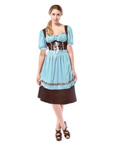 Robe Oktoberfest bleue et marron femme