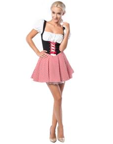 Robe rouge et noire bavaroise femme