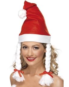 Gorro com tranças de Mãe Natal