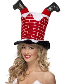 Gorro Pai Natal preso na chaminé