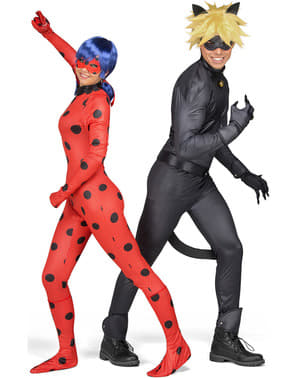 Ladybug kostume med paryk til voksne
