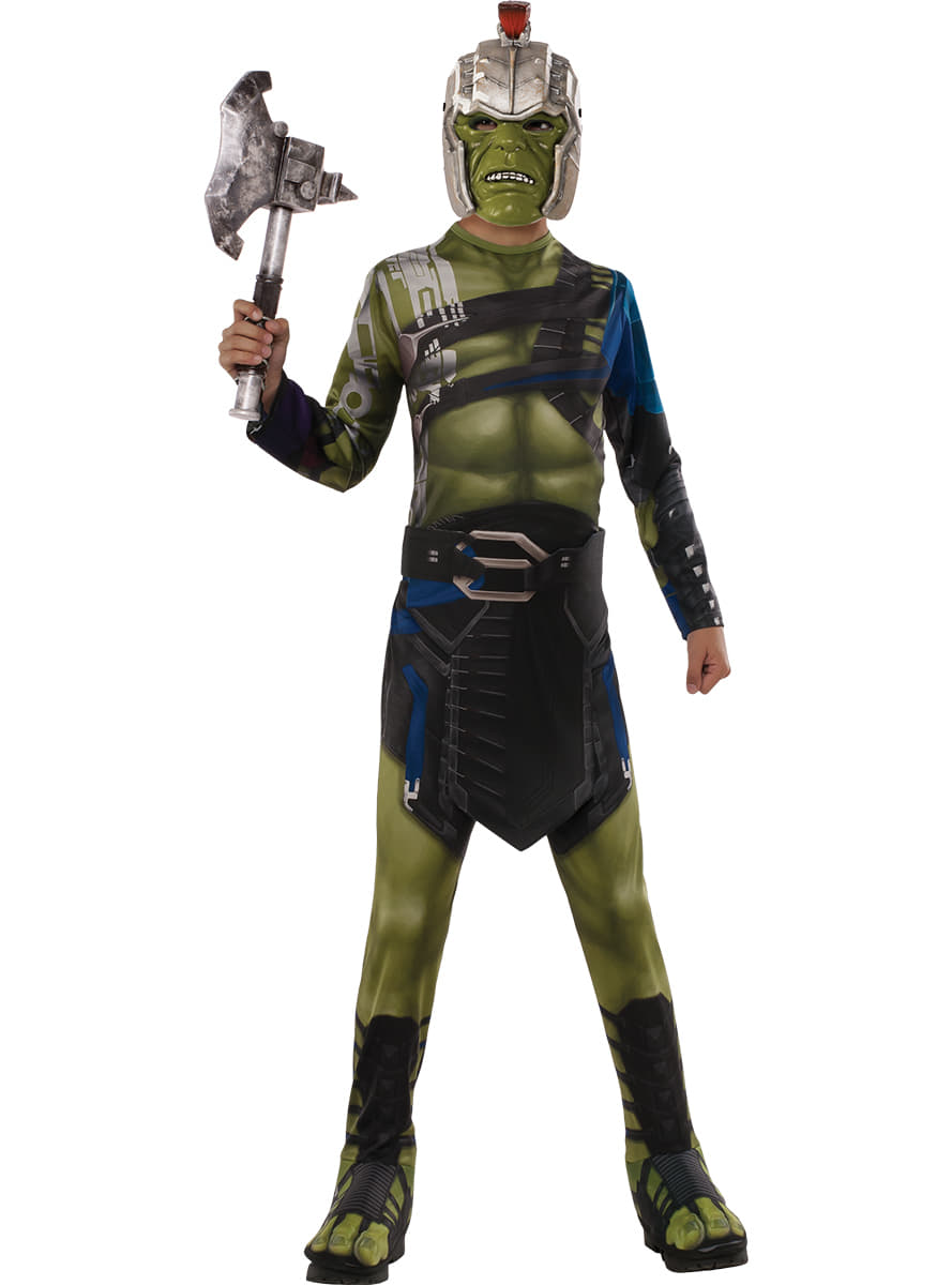 Classic Hulk War Ragnarok costume for boys. The coolest 
