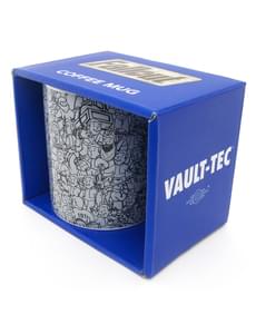 Hrnek s koláží Fallout vault boy