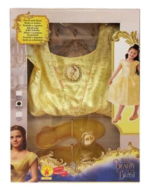 Kostum belle dari Beauty and the Beast in box untuk anak perempuan