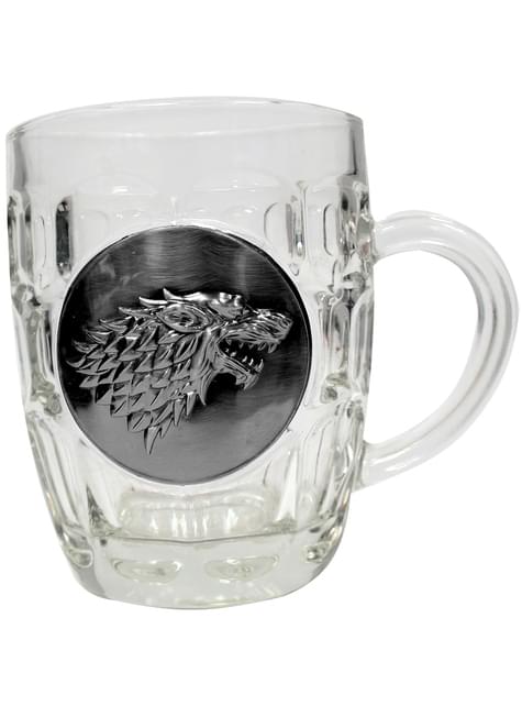 Гаме оф Тхронес метал Старк схиелд гласс муг