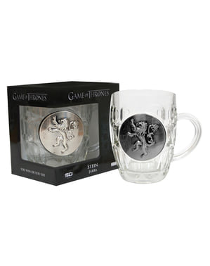 Game of Thrones metal Lannister skjold glas krus