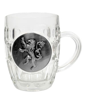 Jarra de cristal de Juego de Tronos escudo metálico Lannister