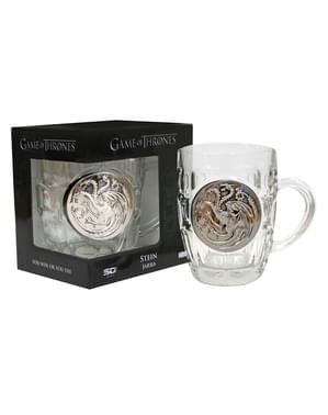 Game of Thrones metal Targaryen skjold glas krus