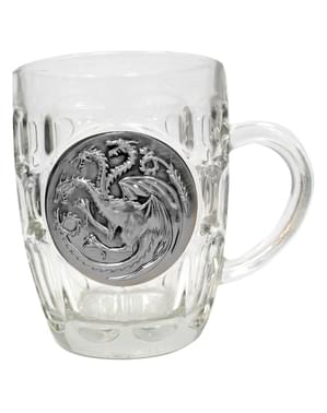 Sejdel i glas Game of Thrones sköld metallic Targaryen