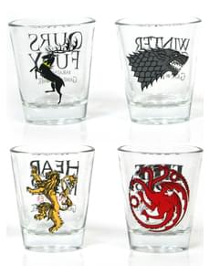 Set of 4 shot glasses Game of Thrones House Emblems