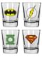 Jogo de 4 copos de DC Comics Logos Heróis