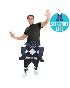Costume da Power Ranger nero Ride on per adulto