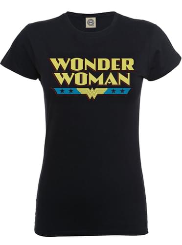 T-shirt de Dc Originals Wonder Woman Logo preta para mulher