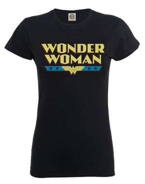 Siyah Dc Originals Wonder Woman Logo tişört kadınlar için