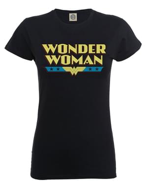 Maglietta di Dc Originals Wonder Woman Logo nera per donna