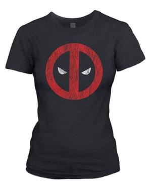 Kadınlar için Deadpool Cracked Logo tişört