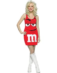 Costume de M&Ms rouge robe adulte