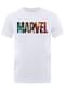White Marvel Comics Logo Characters t-shirt