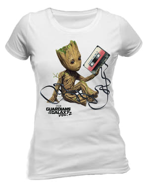 Kaos Penjaga Galaxy Groot & Tape untuk wanita