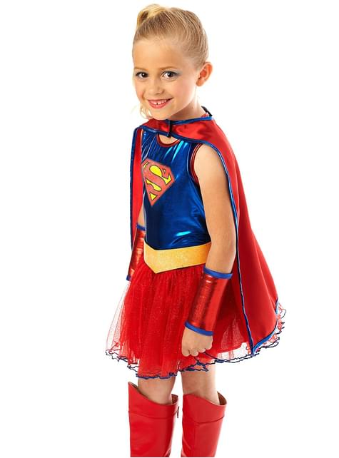 Costume Supergirl DC Comics Ufficiale - Rosso, Taglia L - Con Vestito, Mantello E Copriscarpe
