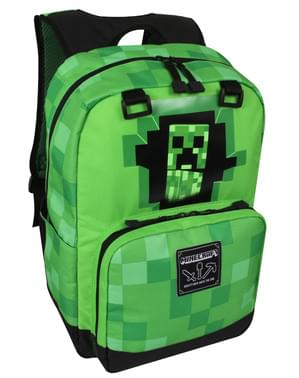 Grøn minecraft creeper rygsæk