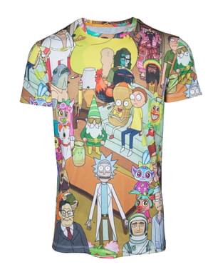 Rick dan Morty Dicetak Kaos All-over untuk pria