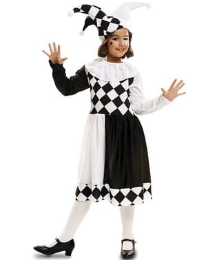 Black and white harlequin costume for girls