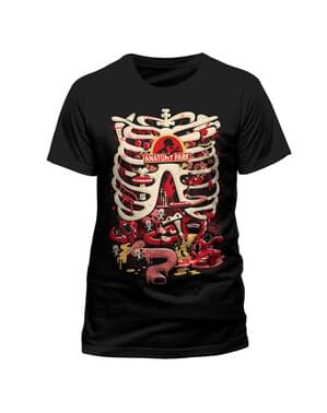 Erkekler için Black Rick ve Morty Anatomy Park tişört