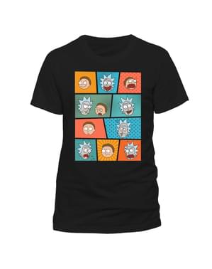 Rick ve Morty Pop Sanat Yüzleri tişört